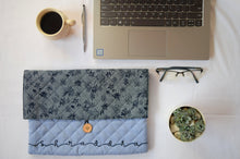 Load image into Gallery viewer, Reversible Laptop Sleeve with Custom Hand Embroidered Name

