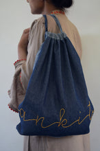 Load image into Gallery viewer, Drawstring Backpack with Custom Hand Embroidered Name
